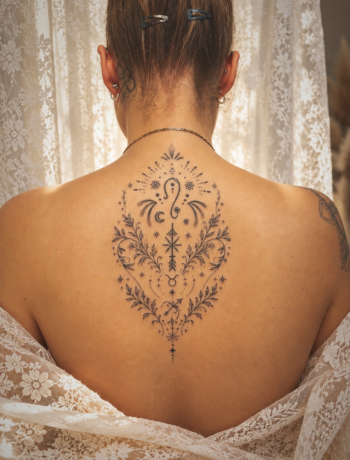 Bestehendes Tattoo, neue Details ✨

Hier durfte ich eine Fremdarbeit mit zarten Ranken, Sternen und feinen Orn